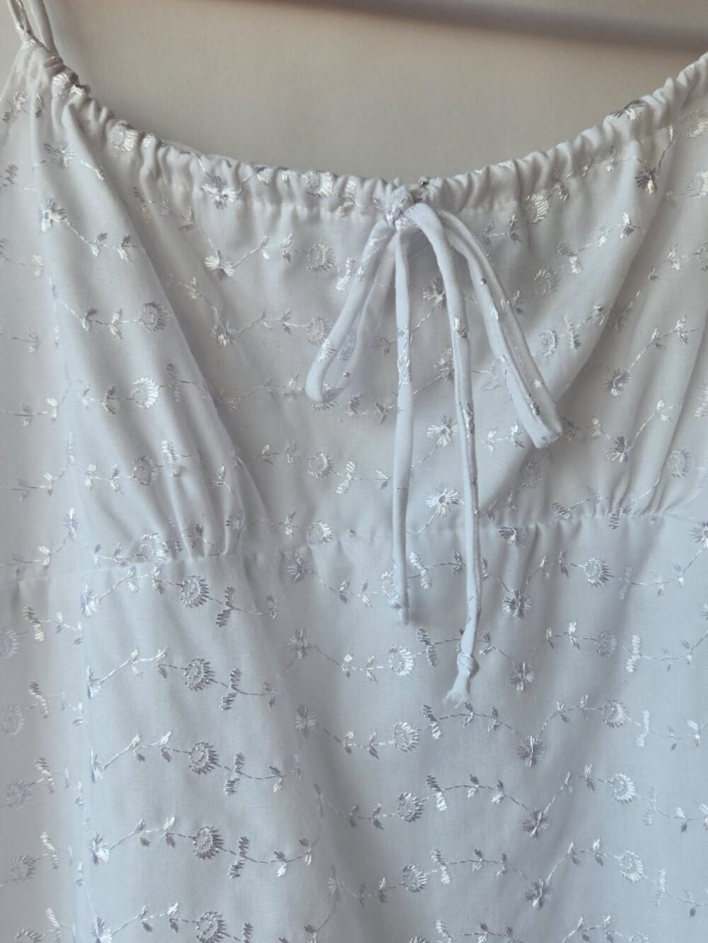 Anchor Blue Vintage-Style White Embroidered Baby Doll Dress Milkmaid Large - Picture 4 of 8